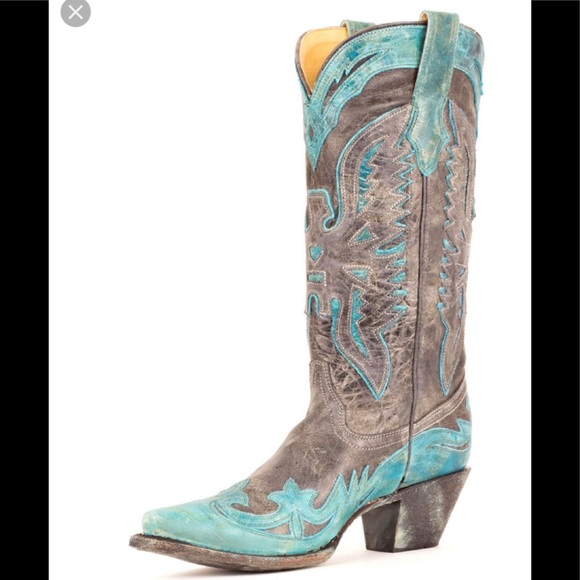 Corral Shoes - SALE Turquoise Grey Black Corral Pointed Toe Snip